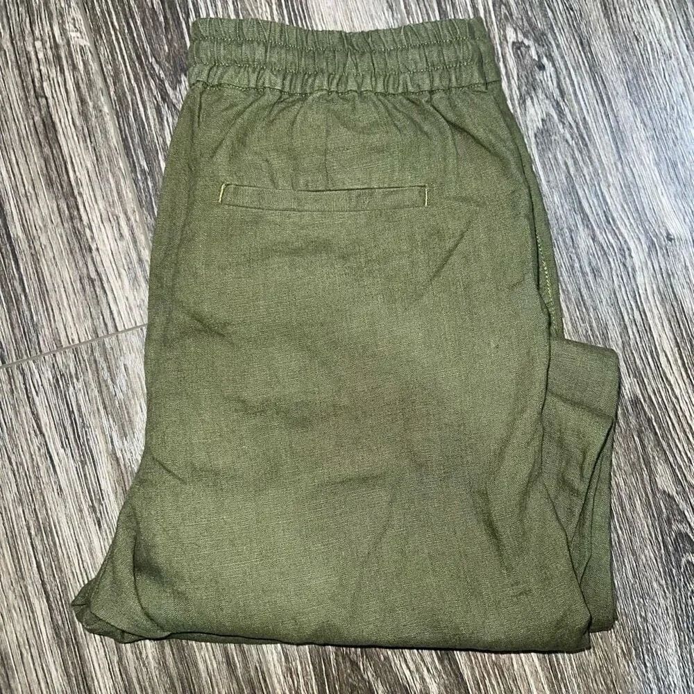 Women’s POINT SUR seaside pants linen jogger lightweight Green Sz 2